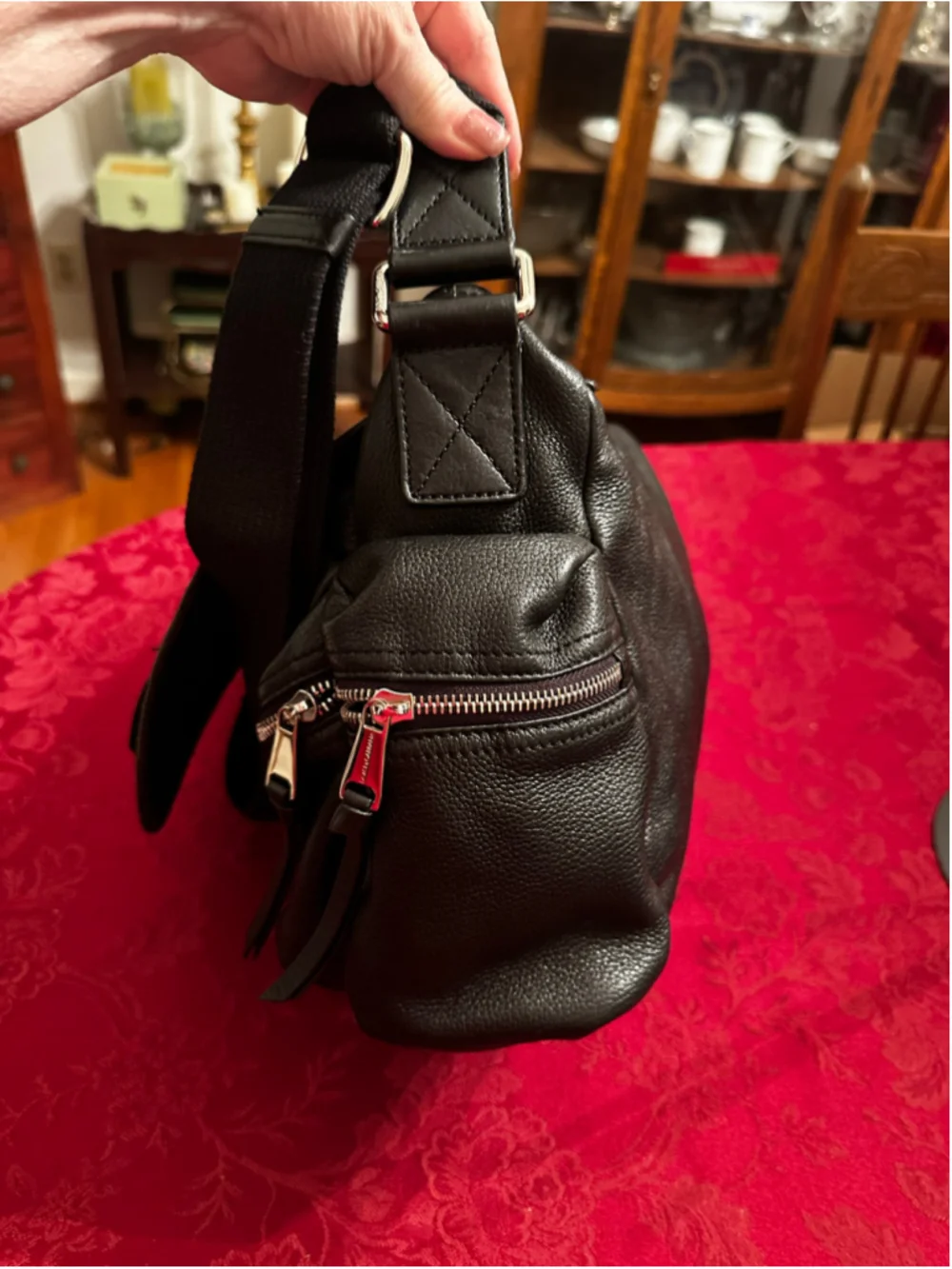 Dolce & Gabbana Black Leather Crossbody Messenger Bag w/ Silver Hardware